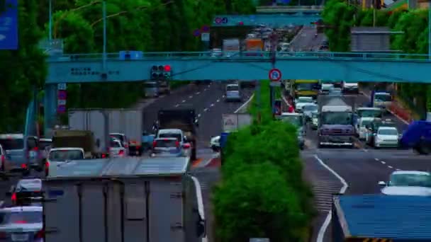 Eine Autostraße an der Kanpachi-Allee in Tokio im Zeitraffer — Stockvideo