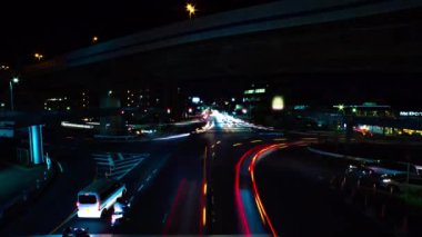 Setagaya Tokyo geniş atış şehir merkezinde şehir sokak bir gece timelapse