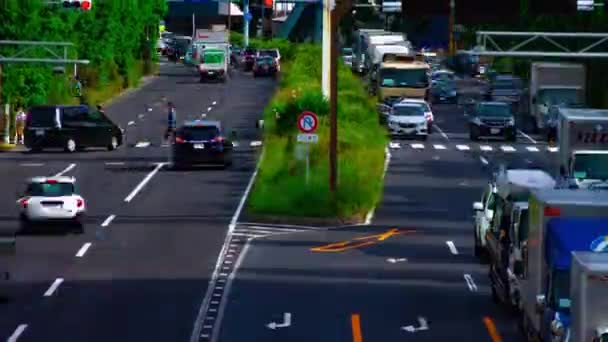 En timelapse av downtown street på Kanpachi avenue i Tokyo dagtid långskott lutning — Stockvideo