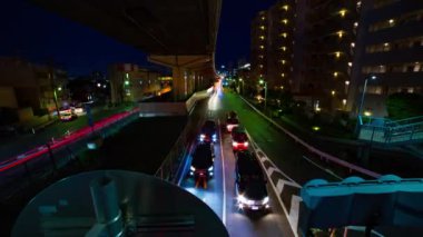 Setagaya Tokyo geniş atış şehir merkezinde şehir sokak bir gece timelapse