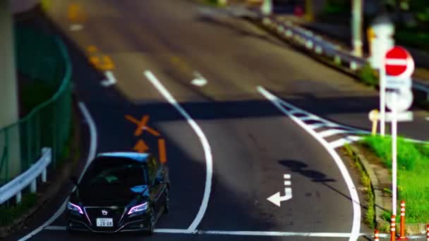 Et time-lapse af downtown gade på Kanpachi avenue i Tokyo dagtimerne tilt-skift zoom – Stock-video