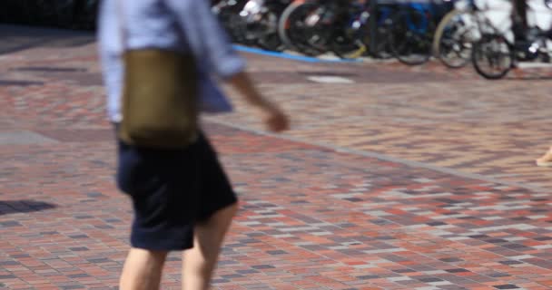 Spaziergänger in der Innenstadt von Shinjuku — Stockvideo