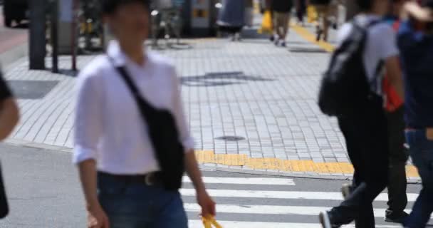 Caminhando pessoas no centro da rua em Shinjuku — Vídeo de Stock