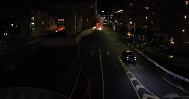 Een nacht stad straat in het centrum in Setagaya Tokyo Wide shot — Stockvideo