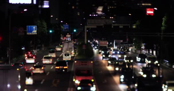 Nocne miasto ulica w centrum w Setagaya Tokio Tilt Shift — Wideo stockowe