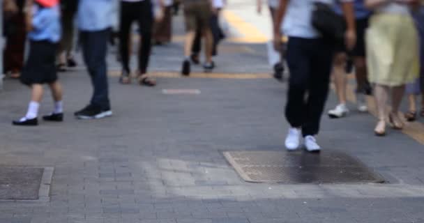 在新宿市中心街道上散步的人 — 图库视频影像