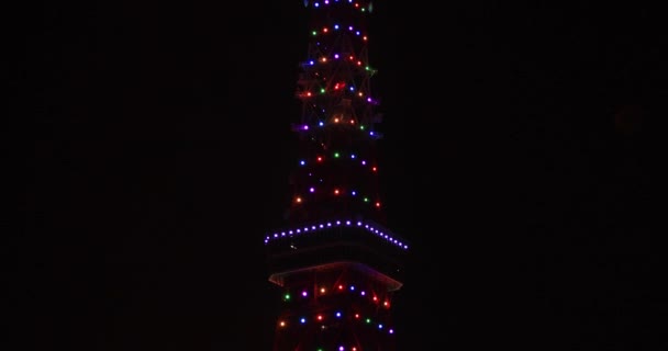 Απενεργοποίηση του Πύργου του Τόκιο τη νύχτα. — Αρχείο Βίντεο