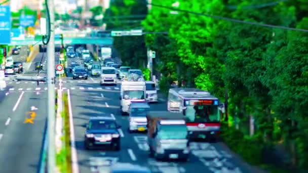 Временной снимок миниатюрной улицы на проспекте Канпачи в Токио. — стоковое видео