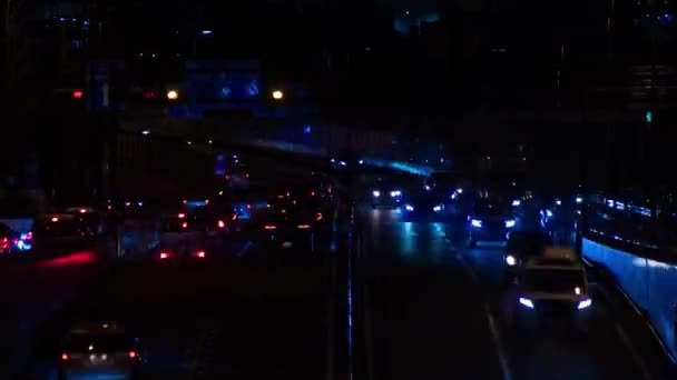 Een avond timeapse van de verkeersopstopping op de stad straat in Tokio gok — Stockvideo