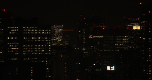 Un paysage urbain nocturne à Shinagawa Tokyo grand angle long shot — Video