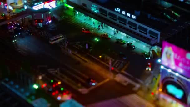 东京城市高角倾斜倾斜度全景夜景分析 — 图库视频影像