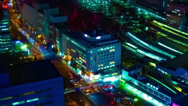 Une nuit timelapse de vue panoramique à la ville urbaine de Tokyo grand angle panoramique — Video