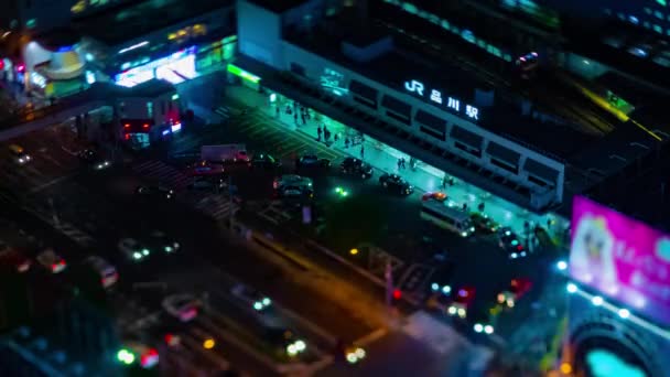 东京城市高角形倾斜移位全景夜景 — 图库视频影像