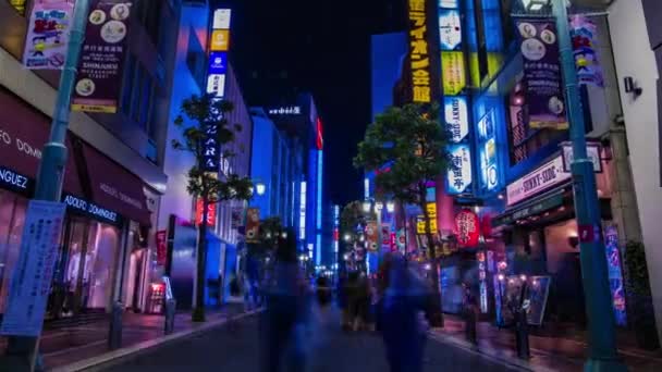 En nat time-lapse af neon byen i Setagaya Tokyo bred zoom – Stock-video