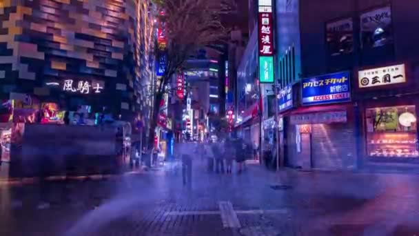Setagaya Tokyo 'daki neon kasabasının bir gece vakti. — Stok video