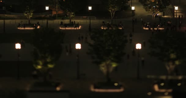 东京商城的夜景倾斜移位高角度 — 图库视频影像