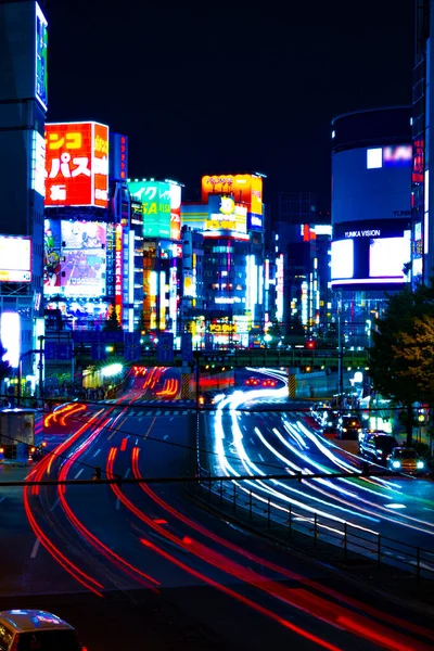 A timelapse of the street at the neon town in Shinjuku Tokyo — Stock Photo, Image