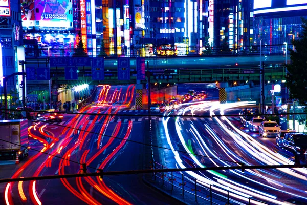 En timelapse av gatan vid neonstaden i Shinjuku Tokyo — Stockfoto