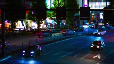 Shinjuku Tokyo neon kasabasındaki sokağın zaman çizelgesi.