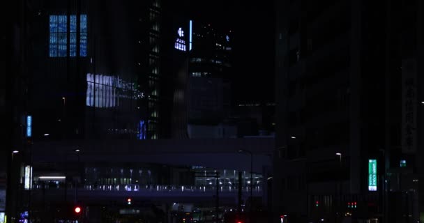 A night cityscape at the neon town in Shibuya — Video Stock