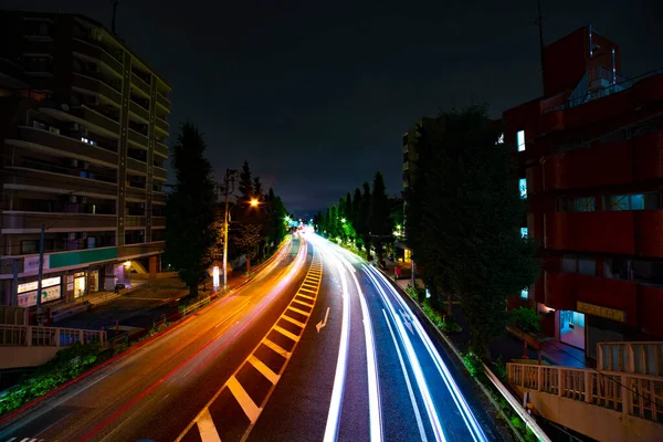 東京・青梅通りのダウンタウンのタイムラプス｜long exposition — ストック写真