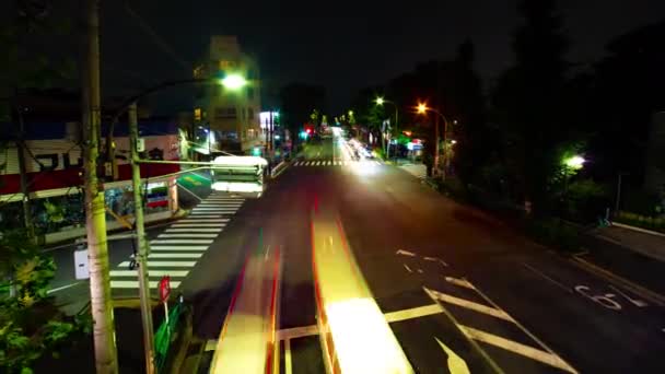 Timelapse śródmieścia ulica na OUME aleja w Tokio długa ekspozycja szeroki strzał zoom — Wideo stockowe