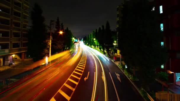 A timelapse of the downtown street at OUME avenue in Tokyo long exposure wide shot zoom — Vídeo de Stock