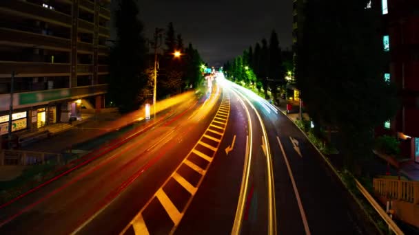 A timelapse of the downtown street in Tokyo slow shutter wide shot panning — Video Stock
