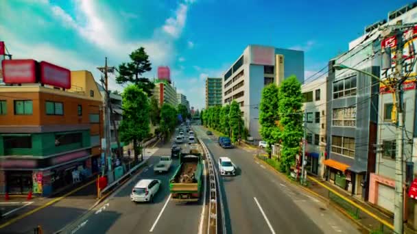 Časový průběh ulice v centru na Kanpachi avenue v Tokiu během dne — Stock video