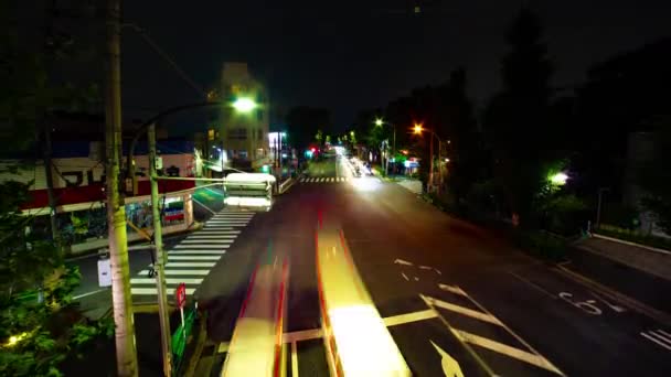 東京の青梅通りのダウンタウンの通りのタイムラプスワイドショット傾き — ストック動画