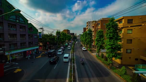 Tokyo 'da Kanpachi Bulvarında şehir Caddesi bir timelapse gündüz geniş çekim — Stok video