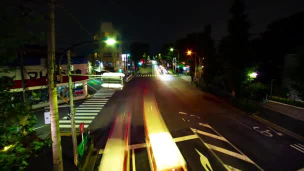 Sebuah timelapse dari jalan pusat kota di jalan OUME di Tokyo lama paparan tembakan lebar — Stok Video