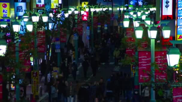 Nacht time lapse in de neon stad in Shinjuku Tokyo — Stockvideo