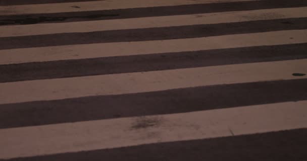 Walking människor kroppsdelar på Shibuya Crossing på natten — Stockvideo