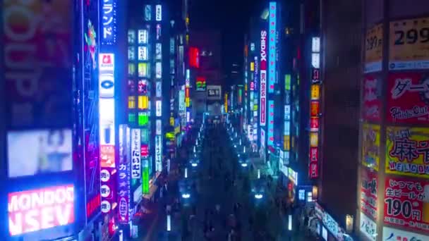Timelapse view of a crossing in Shinjuku district of Tokyo — Stock video