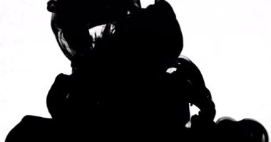 Koolhaus siyah mürekkep su arkasında beyaz arka plan