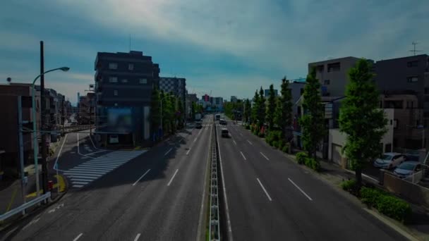 Un timelapse della strada del centro di Kanpachi avenue a Tokyo wide shot zoom — Video Stock