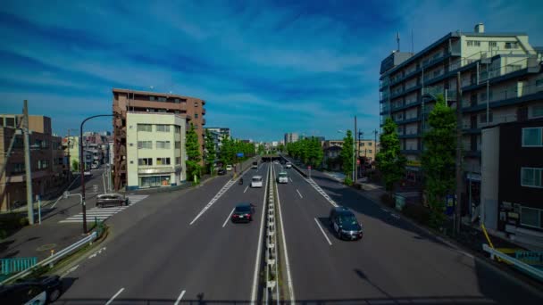 Timelapse Downtown Street Kanpachi Avenue Tokyo Wide Shot Ota District — Stock video