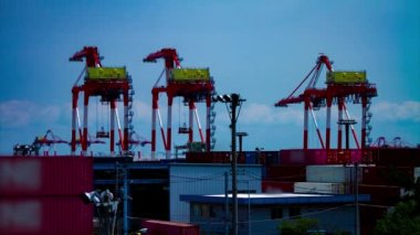 Tokyo 'daki deponun yakınındaki vinçlerde zaman aşımı.
