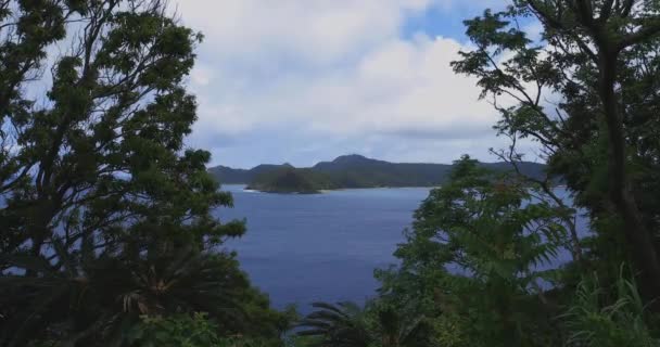 Promontorio di Manenzaki vicino all'oceano blu in Amami oshima Kagoshima colpo largo — Video Stock