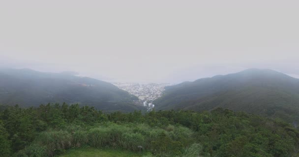 Bosque tropical en el promontorio Takachiyama en Amami oshima Kagoshima ángulo alto — Vídeo de stock