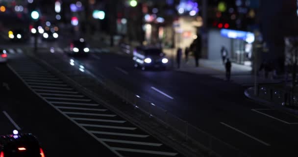 Een avond miniature files in de benedenstad straat in Shibuya Tokyo — Stockvideo