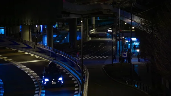 Nacht-Zeitraffer-Straße in der Geschäftsstadt in akasaka tokyo middle shot — Stockfoto