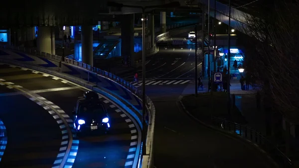 Night time lapse street at the business town in Akasaka Tokyo middle shot