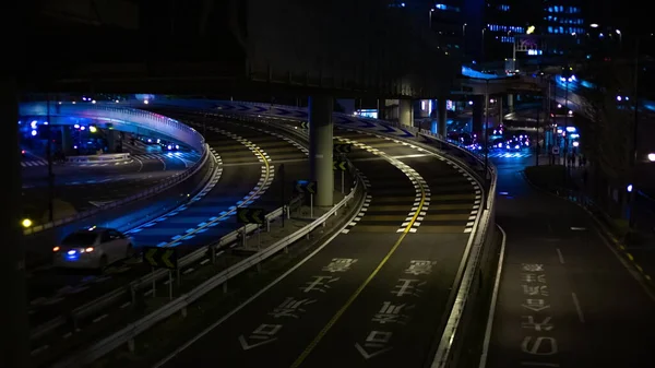 Strada del lapse notturno nella città degli affari di Akasaka Tokyo middle shot — Foto Stock