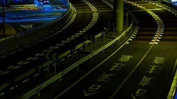 Night time lapse street at the business town in Akasaka Tokyo middle shot