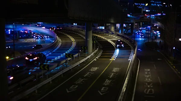 아카사카 도쿄 미들샷의 비즈니스 타운의 야간 경과 거리 — 스톡 사진