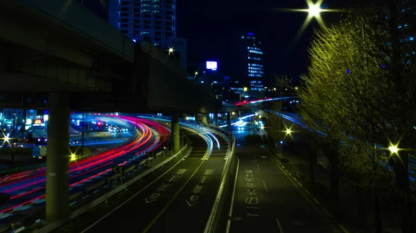 Noite rua lapso de tempo na cidade de negócios em Akasaka Tóquio tiro largo — Fotografia de Stock