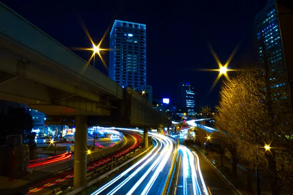 Night time lapse street at the business town in Akasaka Tokyo
