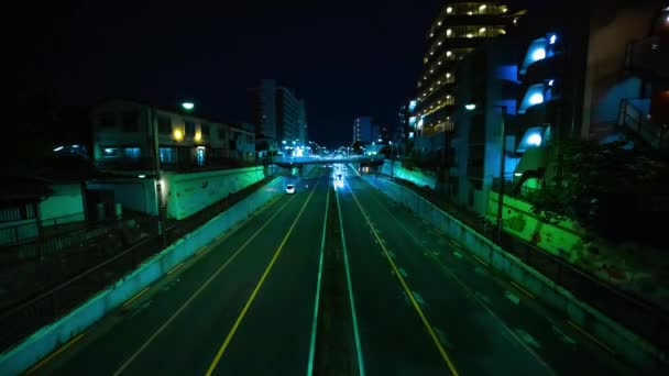 Noční čas na dopravní zácpu v ulici v Tokiu. — Stock video